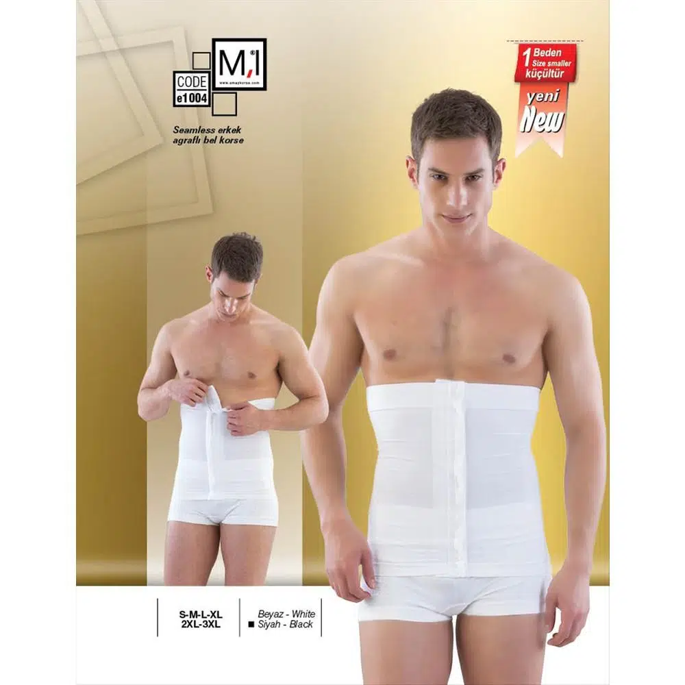 M,I 1004 Erkek Agraflı Bel Korsesi - SİYAH