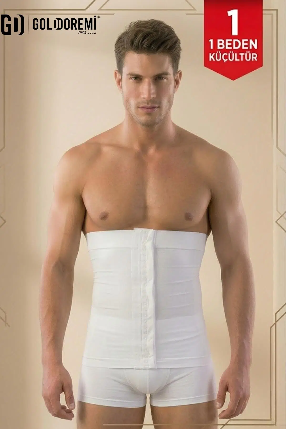 Gd Goldoremi 1004 Premium Unisex Agraflı Zayıflama Bel Korsesi Göbek Bel İnceltici Dikişsiz Korse