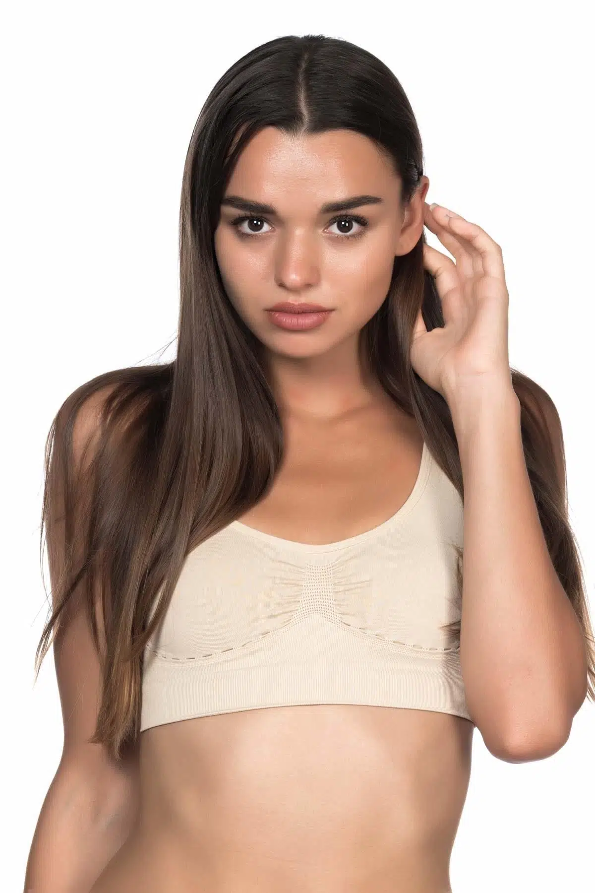 M.I 4015 Dikişsiz Dekolte Toparlayıcı Sütyen - TEN