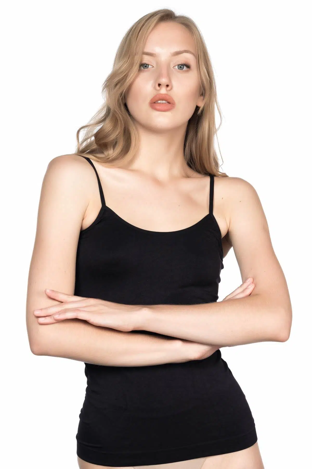 M,I 5001 Kadın İnce Askılı Atlet - SİYAH