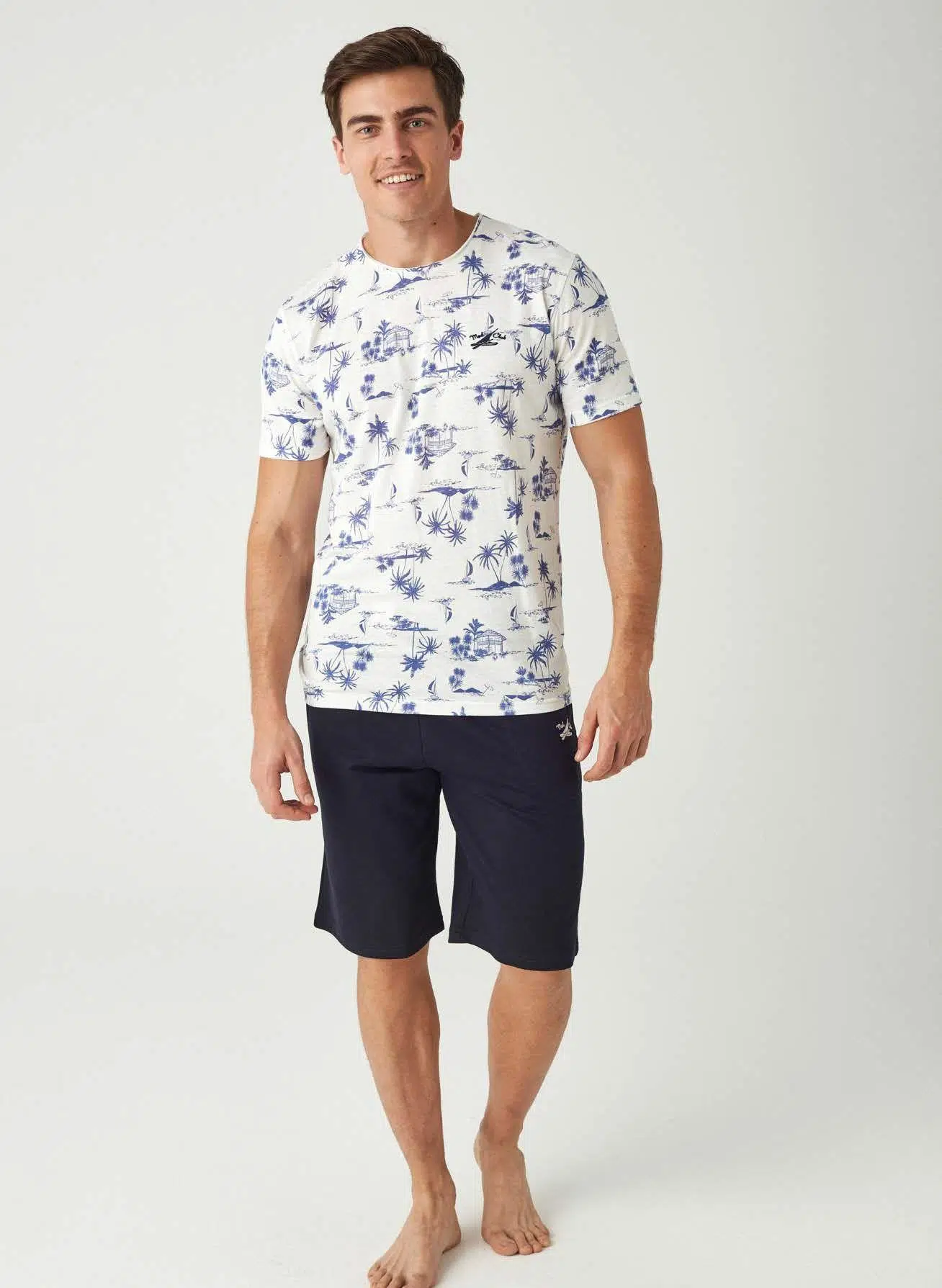 Mod Collection 3430 Erkek Şort T-shirt Takım - EKRU