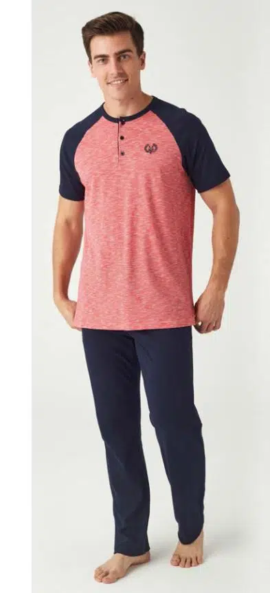 Mod Collection 3438 Yazlık Erkek Pijama Takım - KIRMIZI