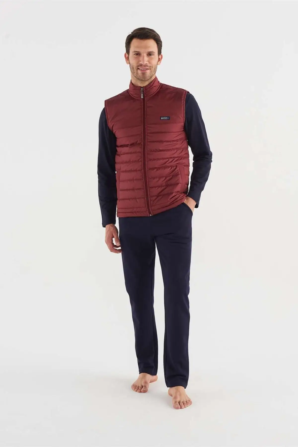 Mod Collection 3763 Erkek Uzun Kollu %100 Pamuklu Yelekli 2 İplik Eşofman Takım