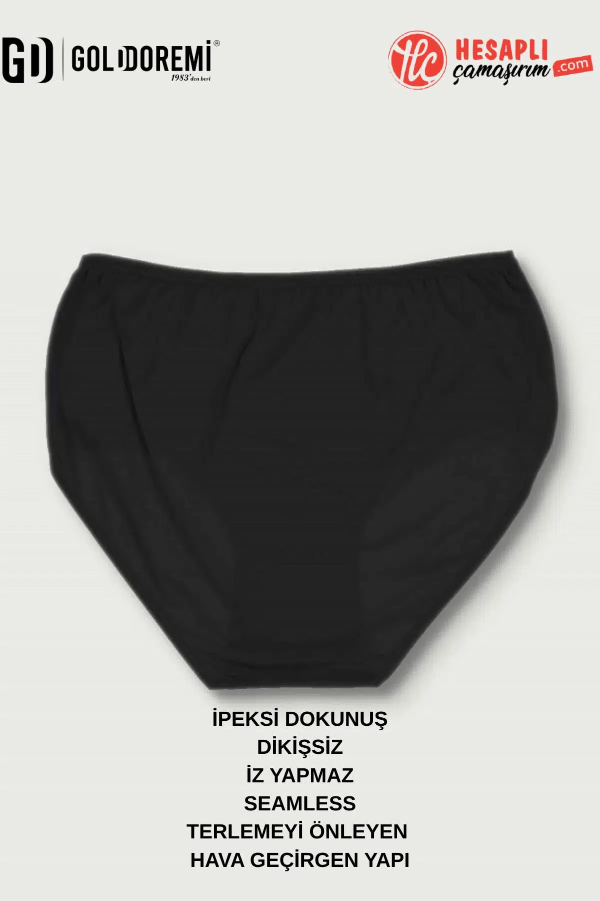 Gd Goldoremi Premium Kadın İpeksi Dokunuş Dikişsiz Seamless İz Yapmaz Rahat Yüksek Bel Bato Slip Külot - SİYAH