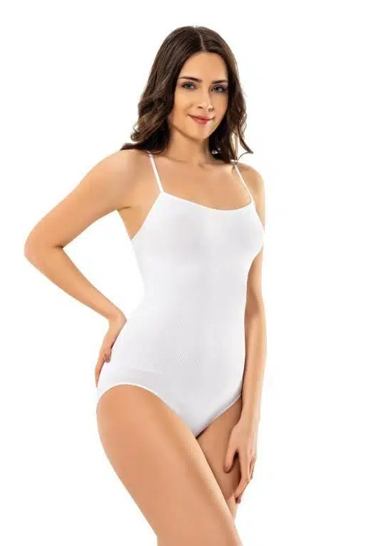 Modinn 1620 Kadın İnce Askılı Ripli Çıtçıt Body - TEN