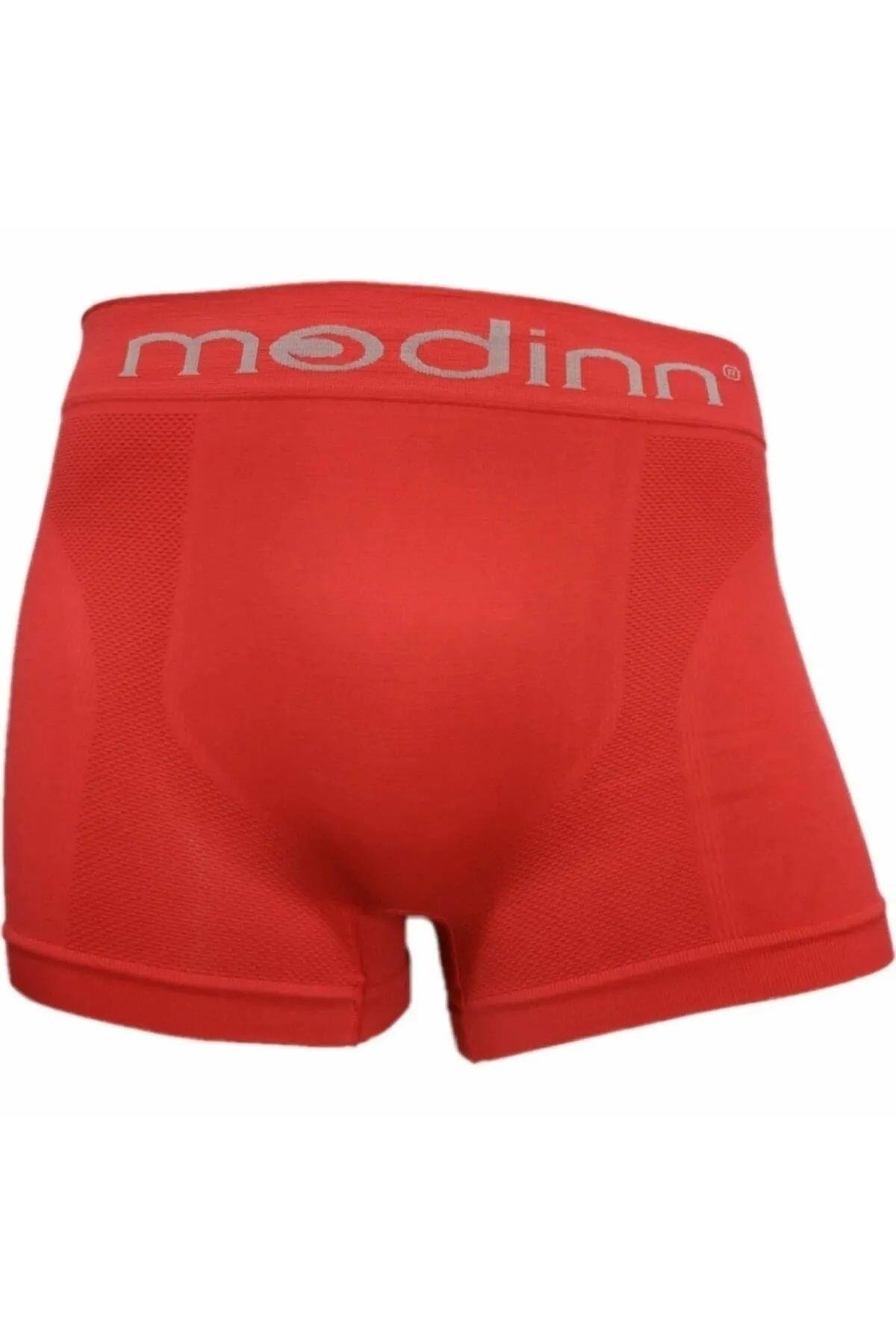 Modinn Erkek Dikişsiz Mikrofiber Nefes Alan Kumaş 1 Adet Boxer - KIRMIZI