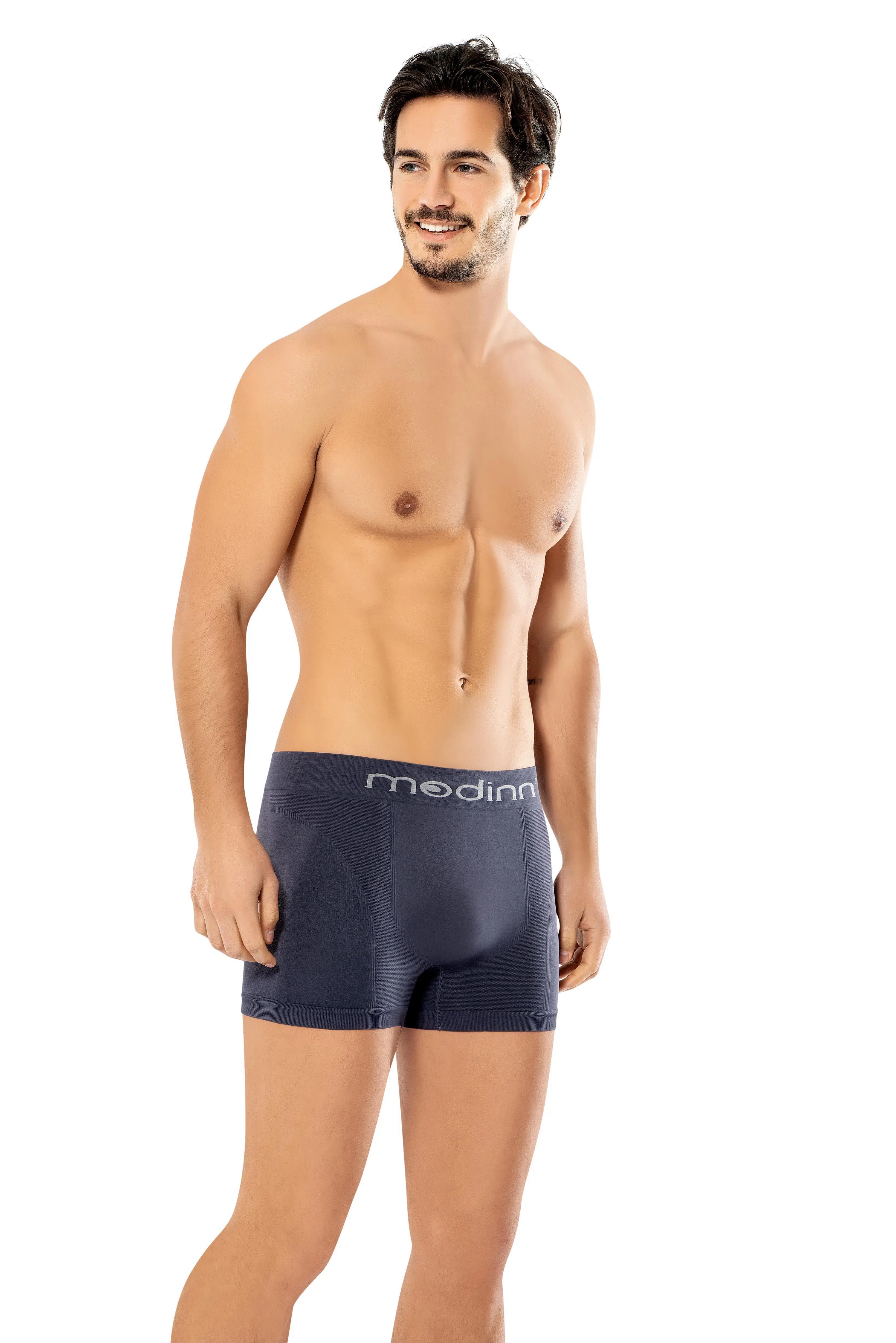 Modinn Erkek Dikişsiz Mikrofiber Nefes Alan Kumaş 1 Adet Boxer - FÜME