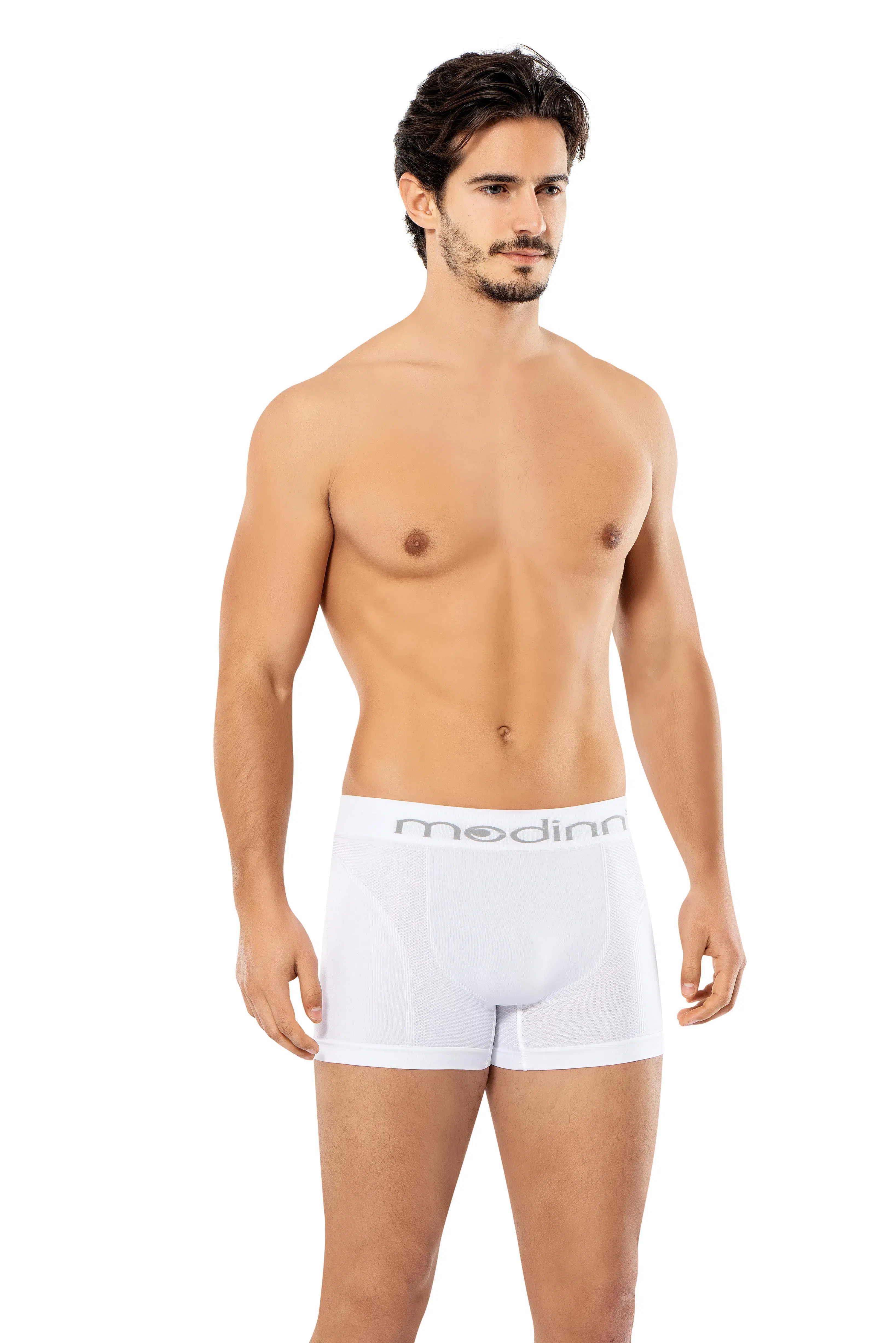Modinn Erkek Dikişsiz Mikrofiber Nefes Alan Kumaş 1 Adet Boxer - BEYAZ