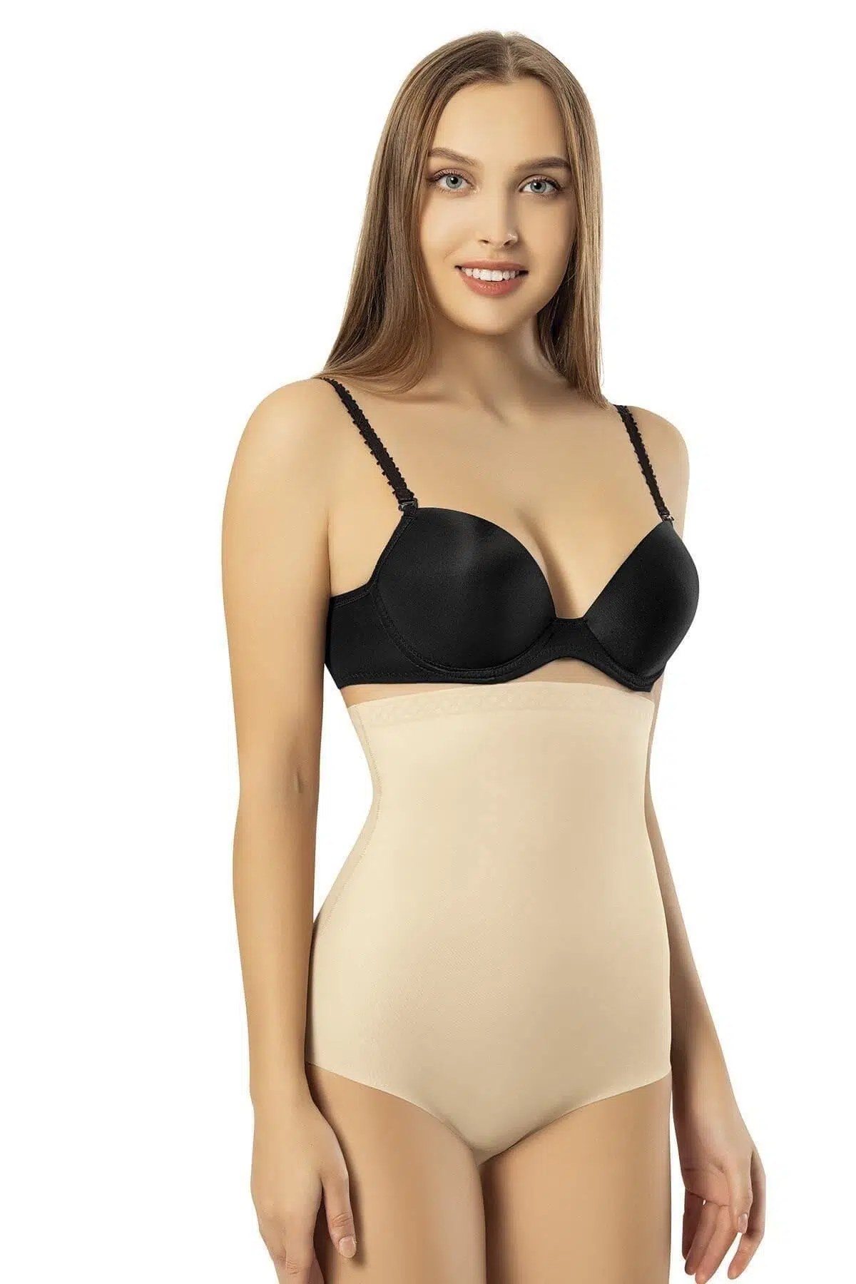 Modinn Kadın Yüksek Bel Vücut Şekillendirici Etkili Premium Lazer Slip Korse - TEN