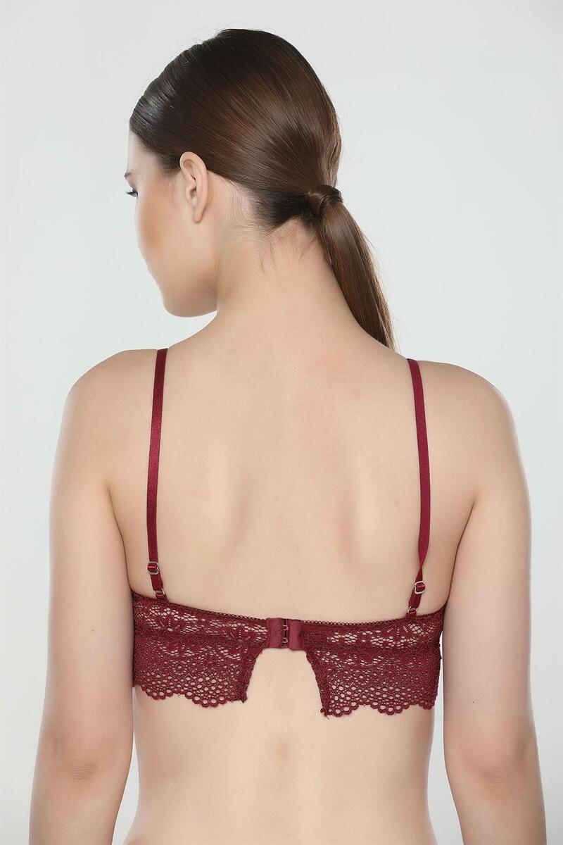 Nbb 4601 Kadın Dantel Büstiyer Bralet Sütyen - BORDO