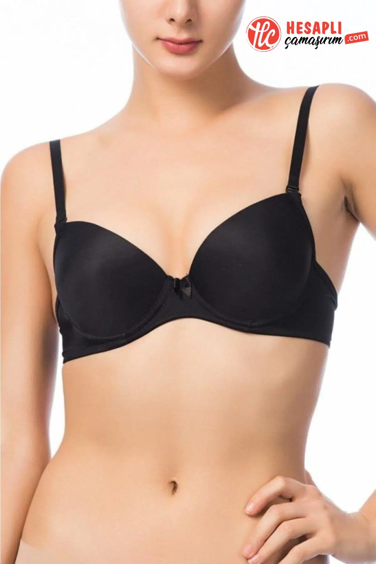 Nbb Kadın Şeffaf Askılı Push Up Destekli Mikro Kumaş Kutulu Tek Sütyen - SİYAH