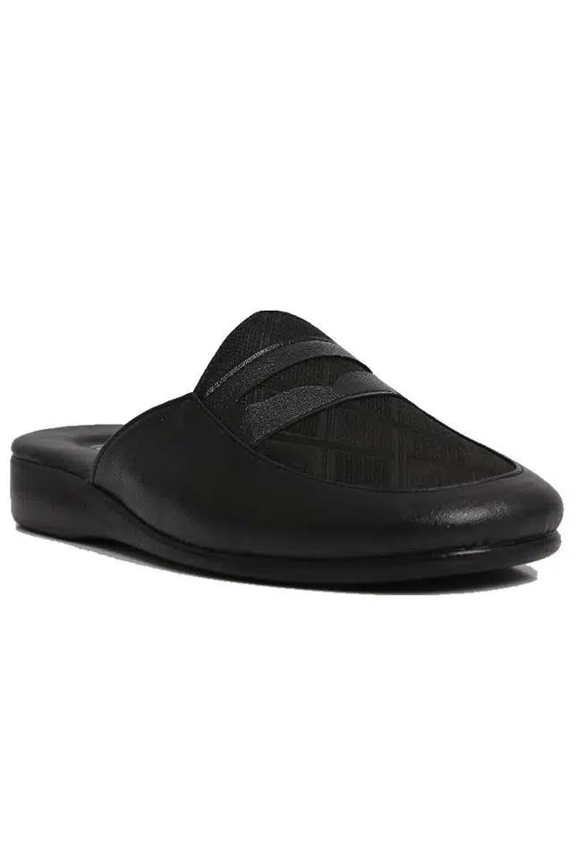 Pierre Cardin 288-3 Erkek Siyah Ekose Deri Terlik - SİYAH