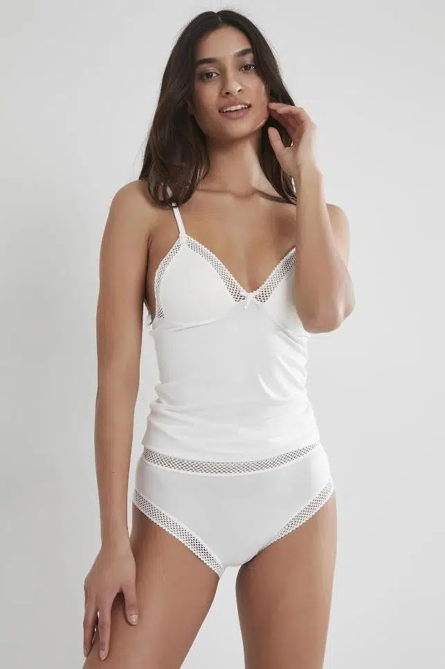 Pierre Cardin 305 Kadın Dantelli Penye Atlet Külot Kaşkorse Set - EKRU