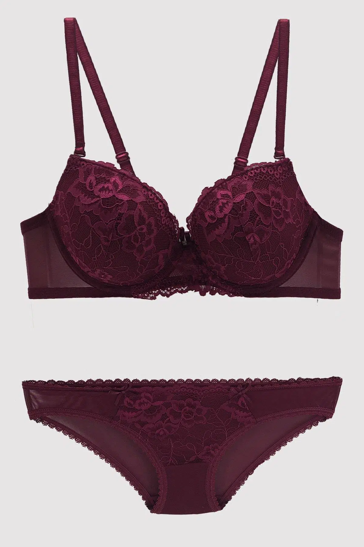 Pierre Cardin 4561 Balenli Dantelli Destekli Sütyen Takım - MÜRDÜM