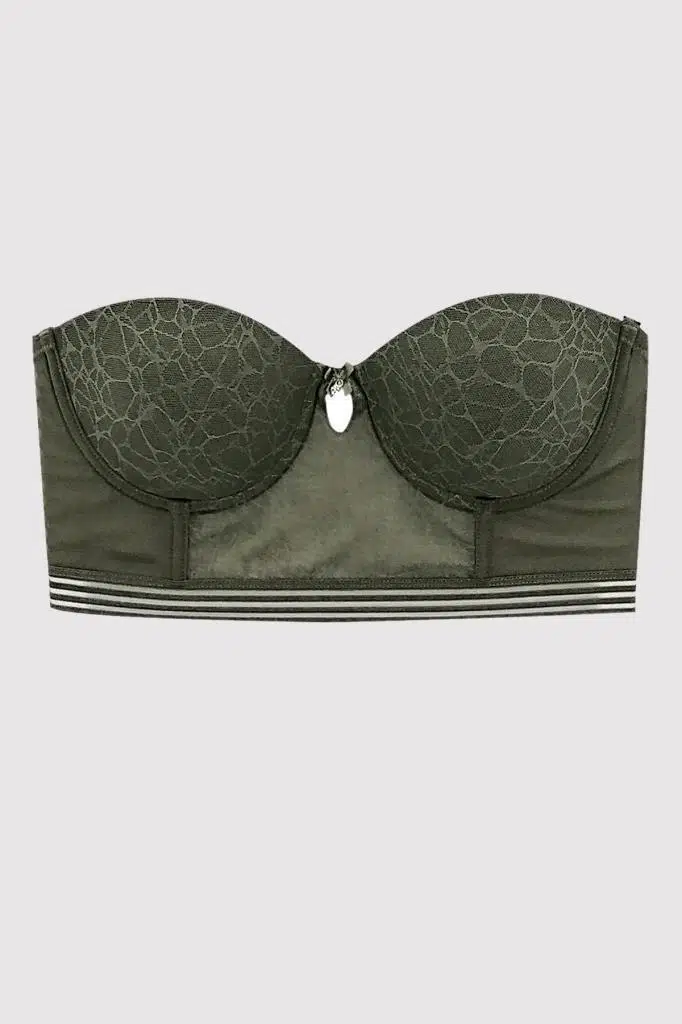 Pierre Cardin 4672 Cenova Balenli Soft Push Up Çiçek Desen Dantelli Büstiyer Takım - YEŞİL