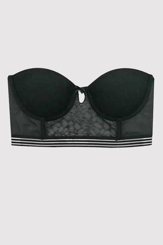 Pierre Cardin 4672 Cenova Balenli Soft Push Up Çiçek Desen Dantelli Büstiyer Takım - SİYAH