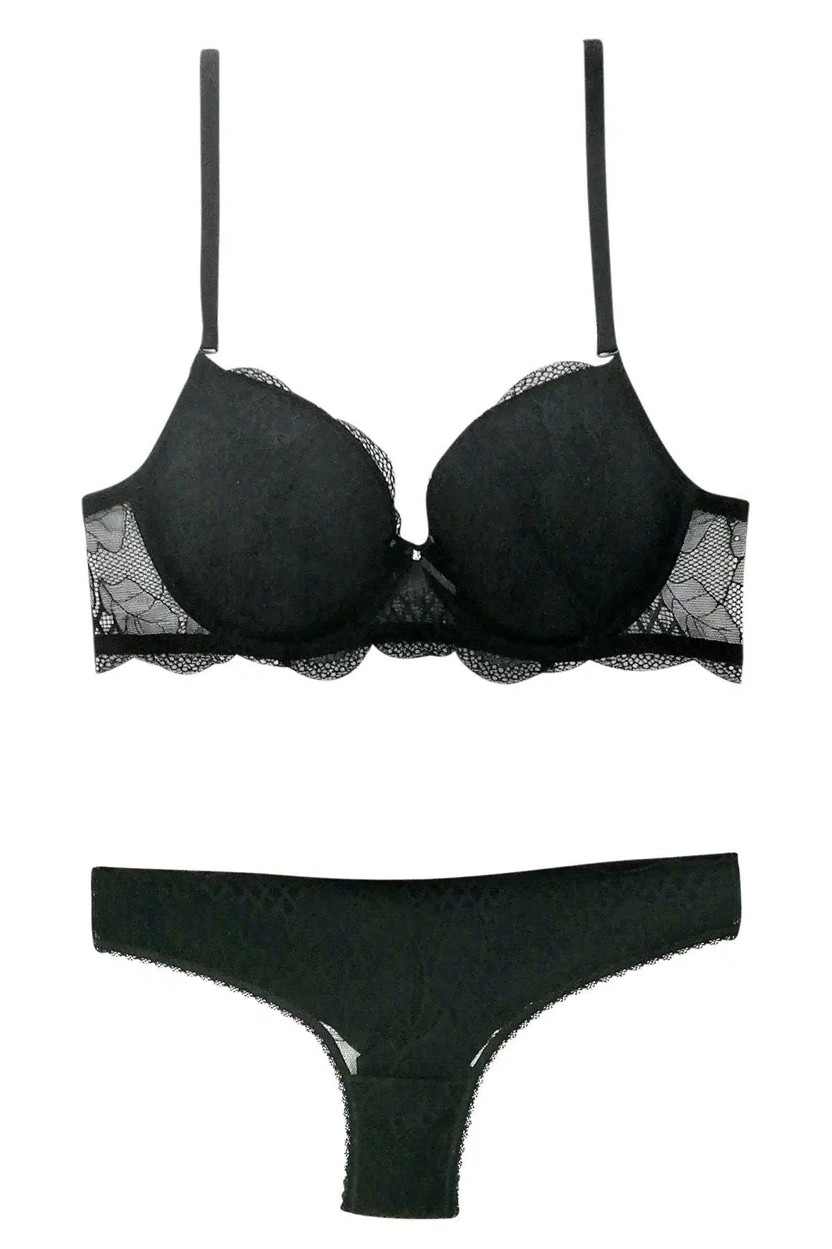 Pierre Cardin 4795 Madrid Kap Desteksiz Sütyen Takım - SİYAH