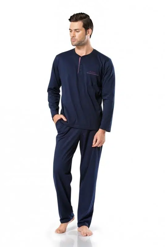 Pierre Cardin Erkek Uzun Kol %100 Pamuk Penye Pijama Takım
