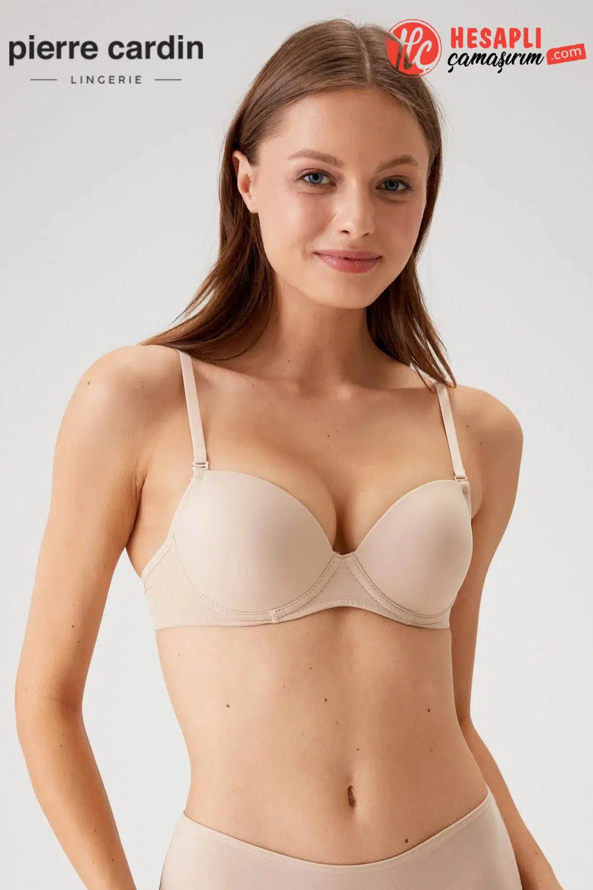 Pierre Cardin Lingerie Premium 6040 Madrid Balenli Desteksiz Dolgusuz Micro Basic Askıları Çıkabilen Kutulu Tek Sütyen - TEN