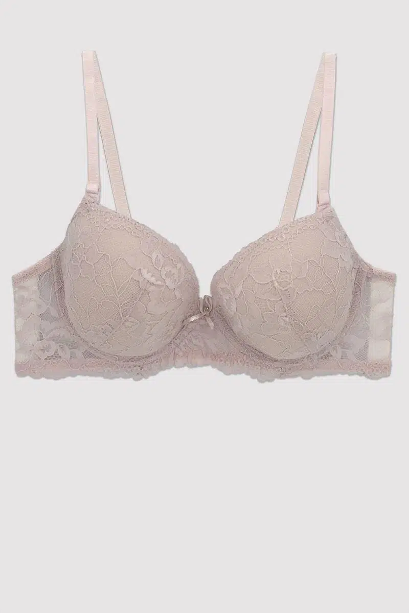 Pierre Cardin 6200 Madrid Balenli Desteksiz Dantelli Tek Sütyen - PUDRA