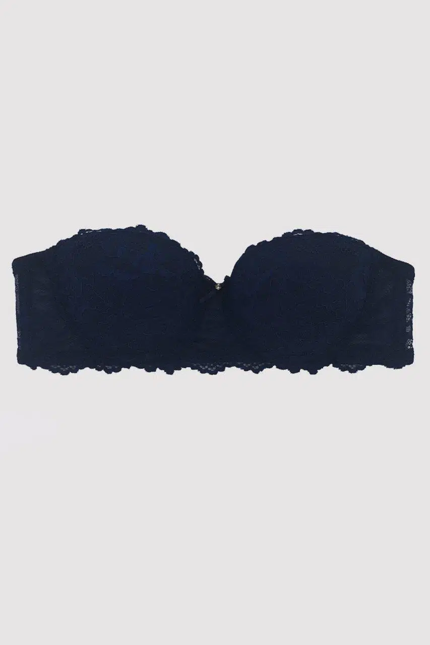 Pierre Cardin 6203 Pisa Balenli Destekli Straplez Dantelli Sütyen - LACİVERT