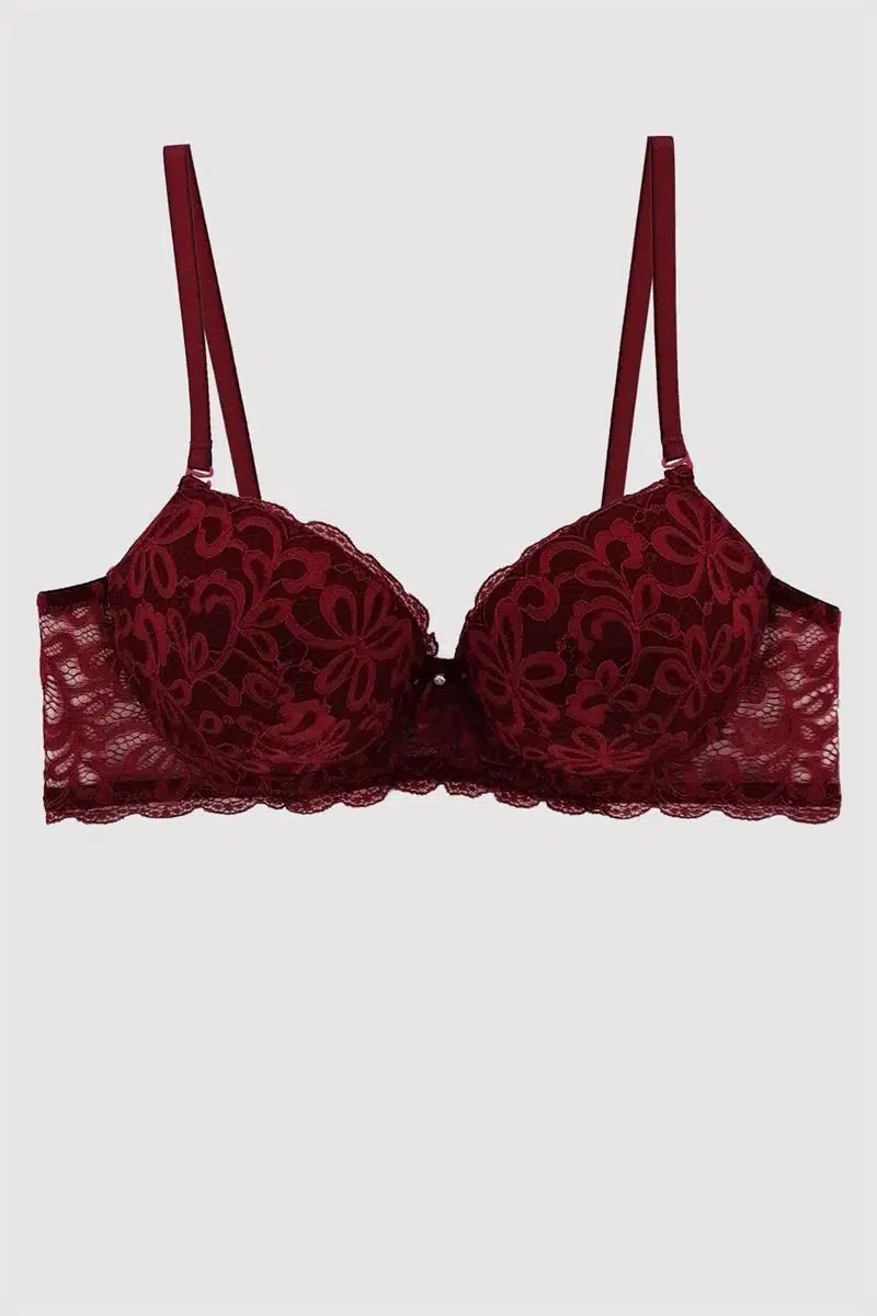 Pierre Cardin 6302 Balenli Desteksiz Tek Sütyen - BORDO