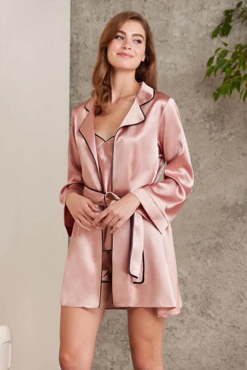 Pierre Cardin 7200 Saten Dörtlü Gelin Çeyiz Seti - GÜL