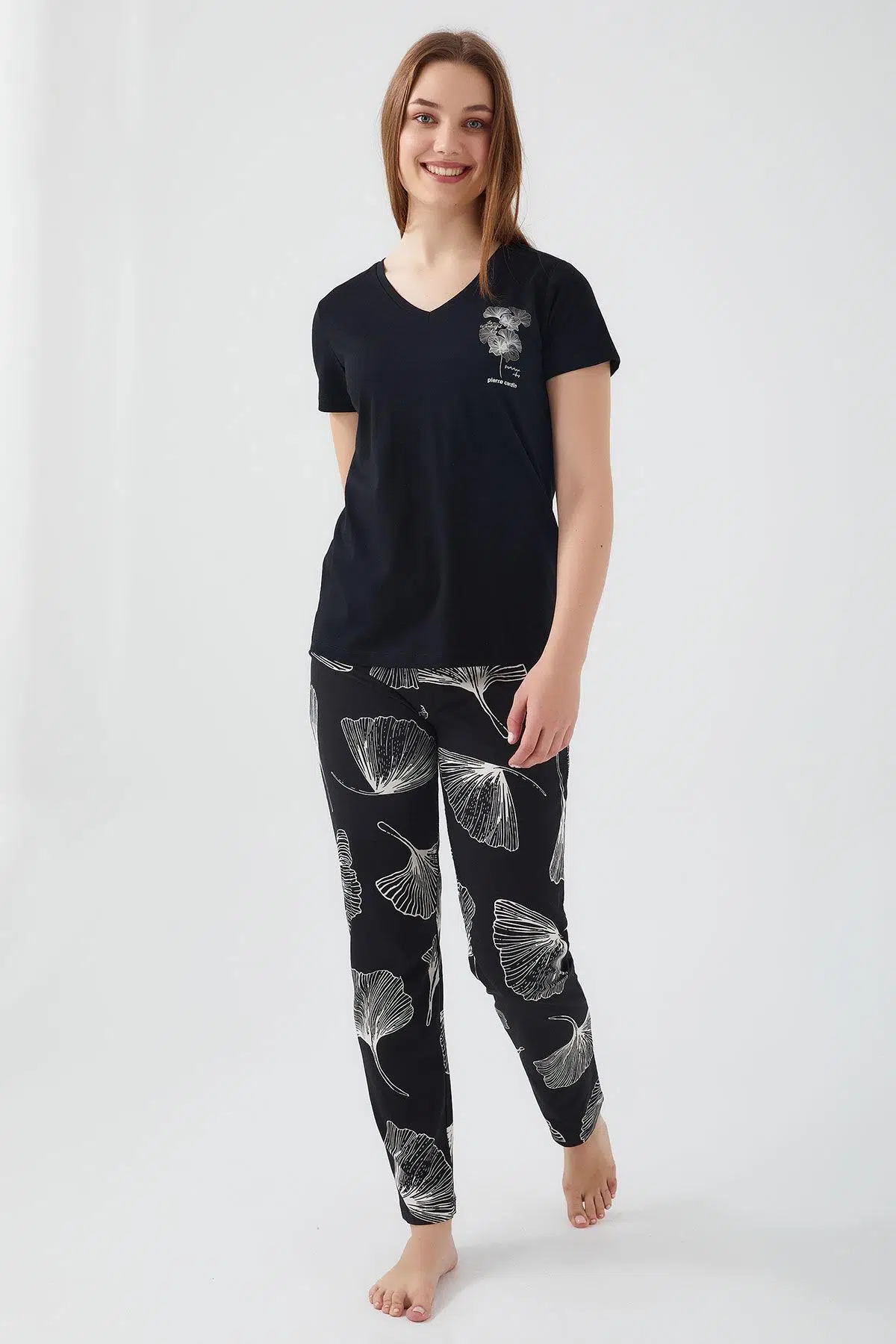 Pierre Cardin 8583 Kadın Wanderful Siyah Kısa Kol Pijama Takım - SİYAH