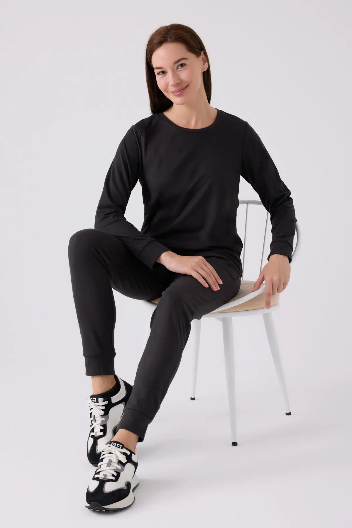 Pierre Cardin 8925 Embroidered Kadın Uzun Kol Pijama Takım - SİYAH