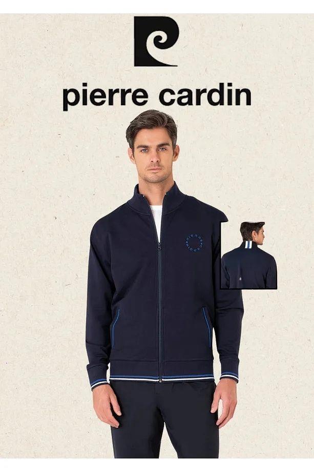 Pierre Cardin Erkek Regular Fit Pamuklu Fermuarlı Çizgi Detay Likralı Eşofman Takımı - LACİVERT