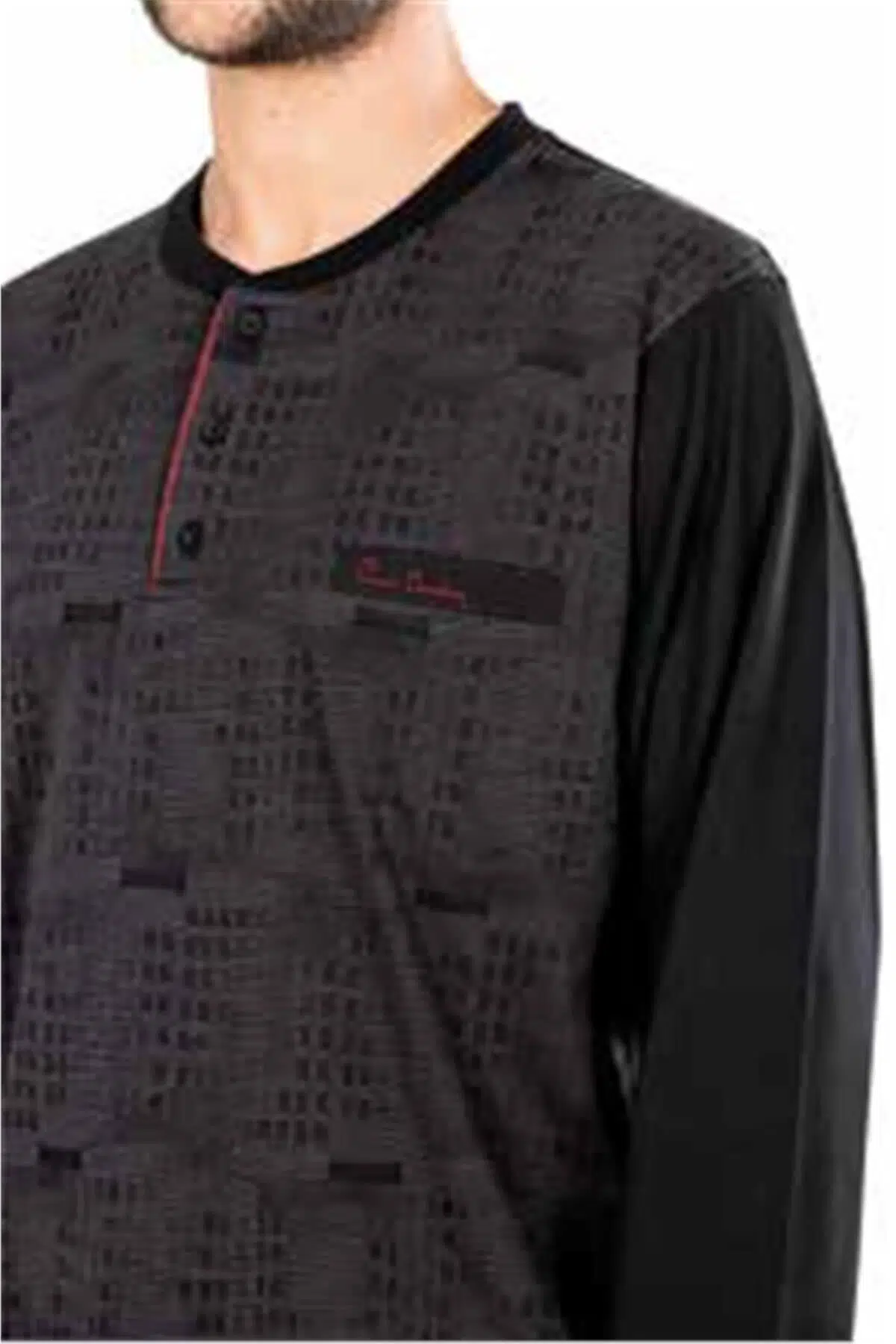 Pierre Cardin Erkek Uzun Kollu Jakarlı Özel Kutulu Pijama Takımı - FÜME