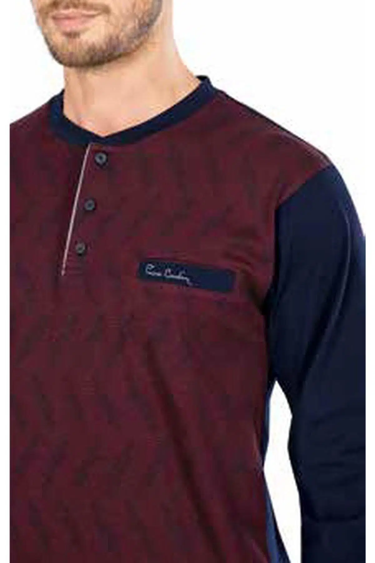Pierre Cardin Erkek Uzun Kollu Jakarlı Özel Kutulu Pijama Takımı - BORDO