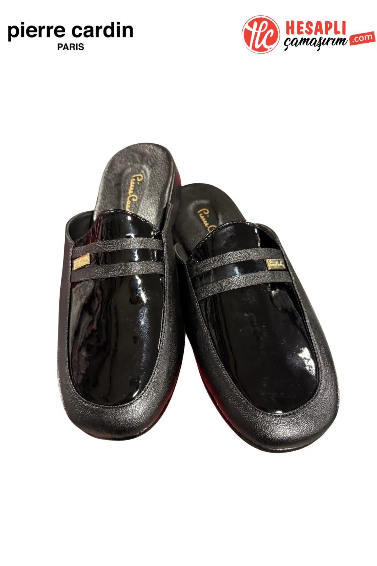 Pierre Cardin Premium Erkek Rugan Kutulu Nişan Çeyiz Damat Ev Terliği