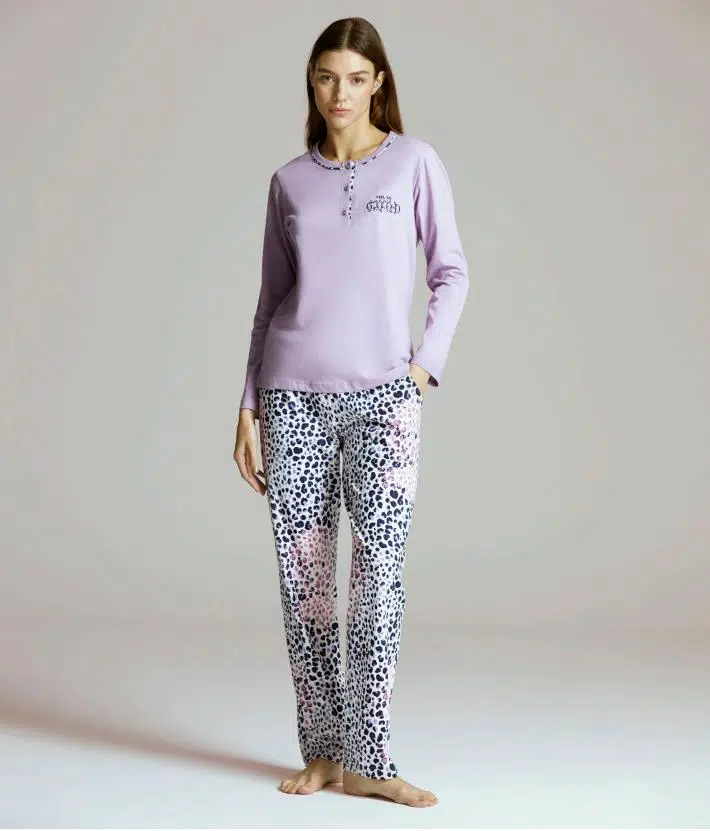 Pijapia 2224 Kadın Zebralı Uzun Kollu Pijama Takımı - MÜRDÜM