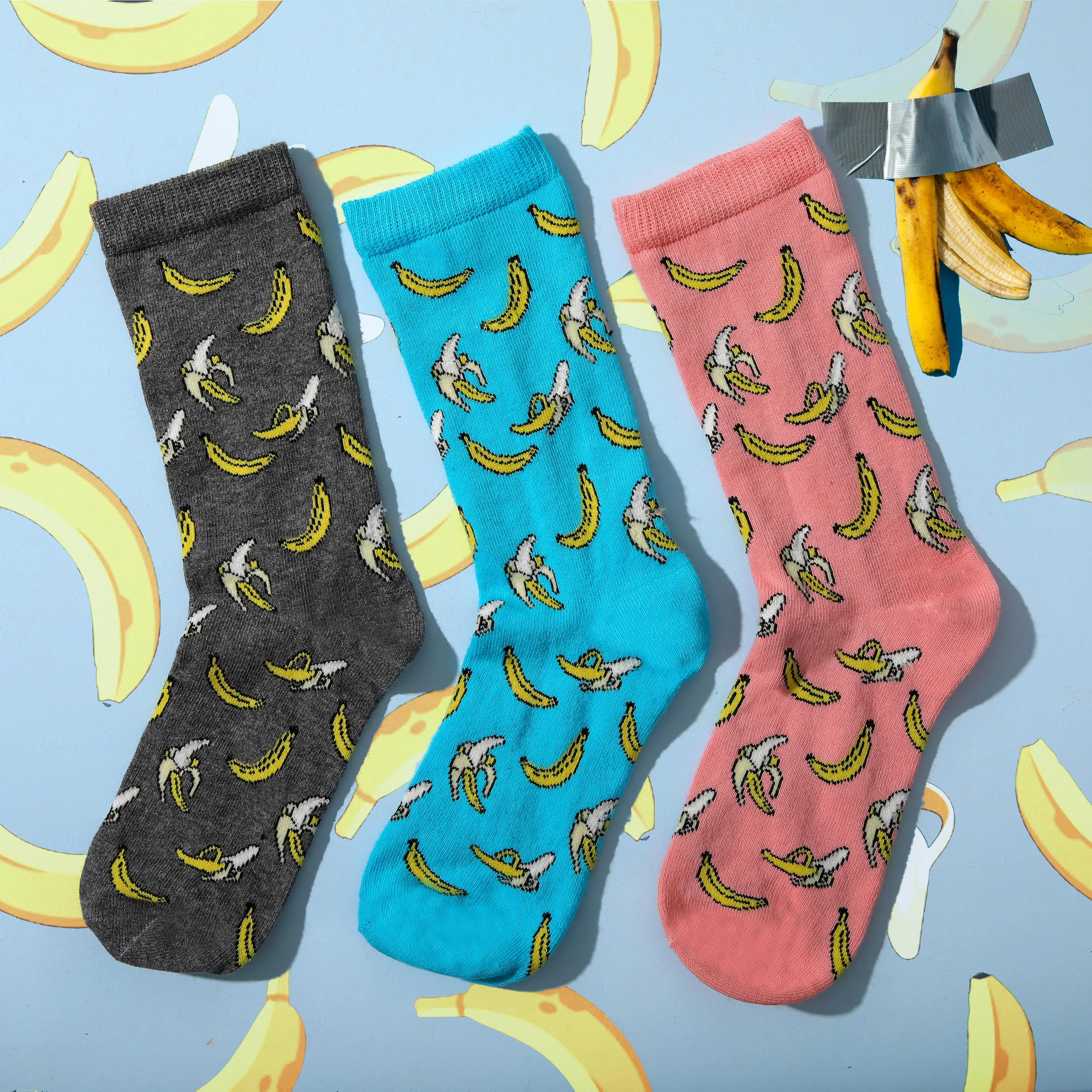 Pinksof SC4090-3K Muz02 Kadın 3'lü Hikaye Çorap