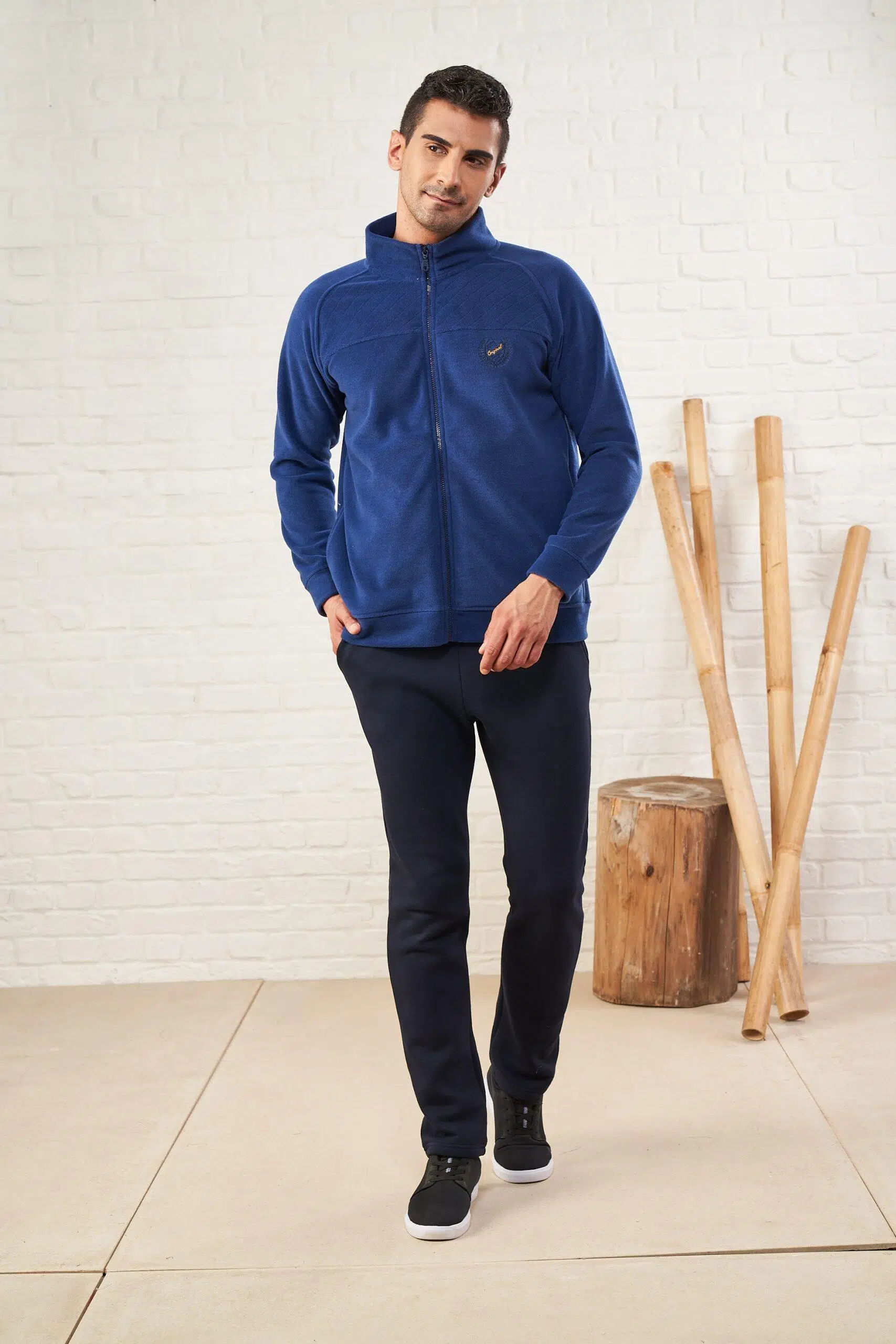 Pjs 22626 Erkek Kışlık Üstü Polar Pijama Takımı - İNDİGO