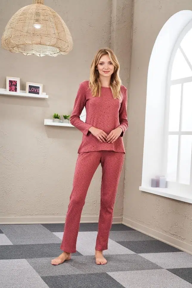 Pjs 23553 Kadın Yumoş Pijama Takım - İNDİGO