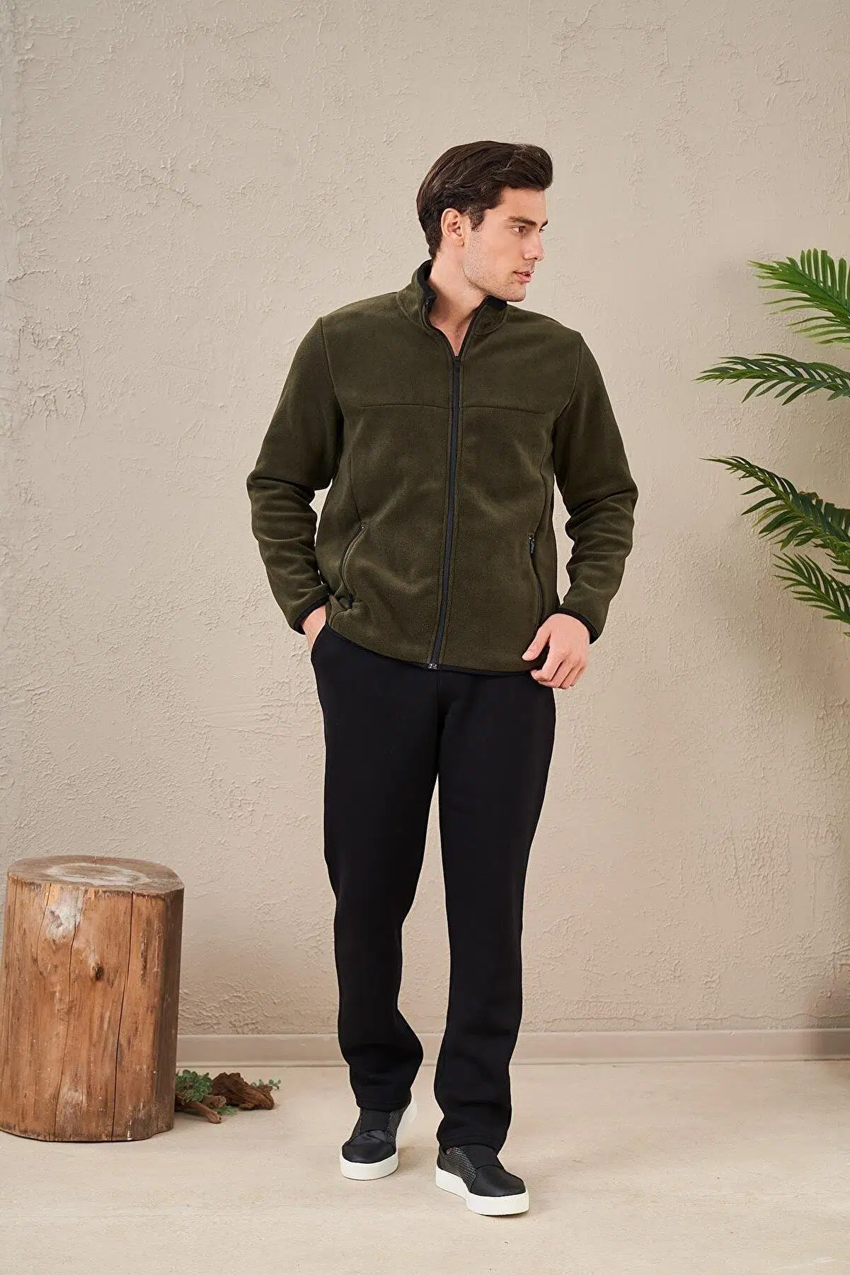 Pjs 23714 Erkek Fermuarlı Polar Eşofman Takım - BORDO