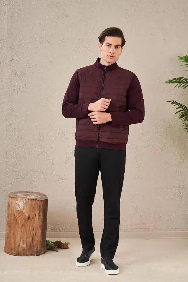 Pjs 23724 Erkek Fermuarlı Eşofman Takım - BORDO