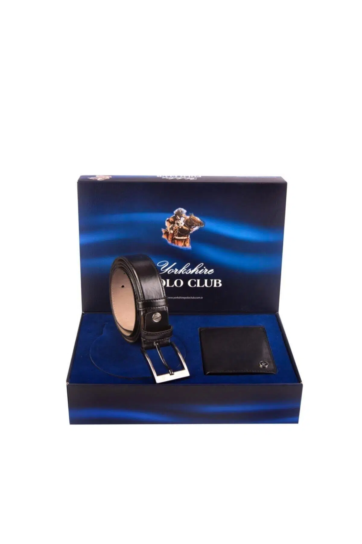 Polo Club 869 Deri Cüzdan Kemer 2'li Damatlık Çeyizlik Set Takım - SİYAH