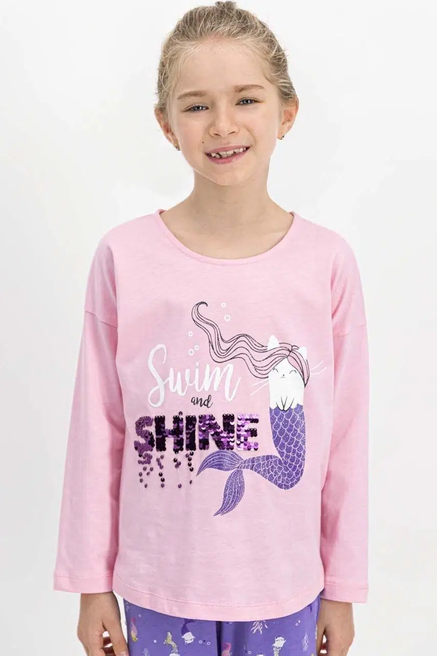 Roly Poly 1742 1-4 Yaş Uzun Kollu Kız Çocuk Pijama Takımı - PEMBE