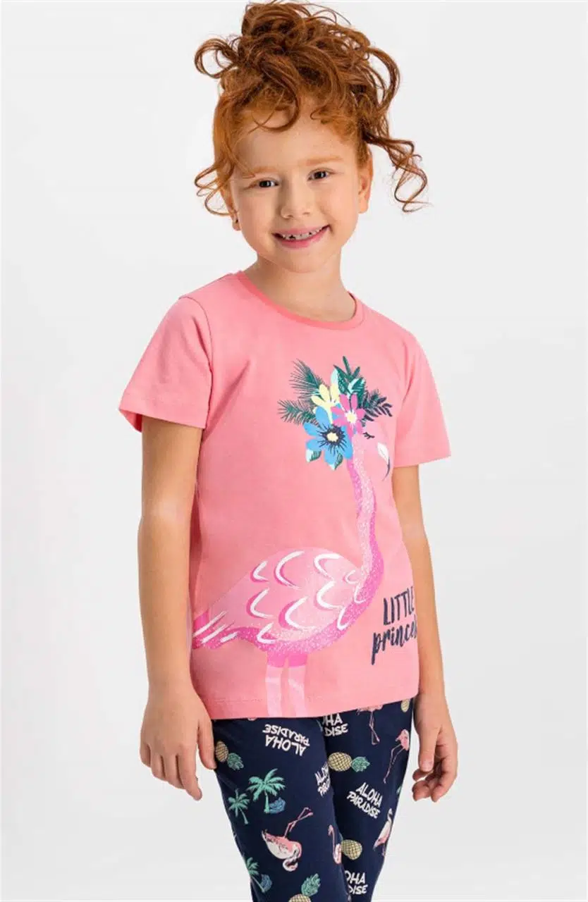 Roly Poly 1769 Kısa Kollu Kız Çocuk Pijama Takımı - PEMBE