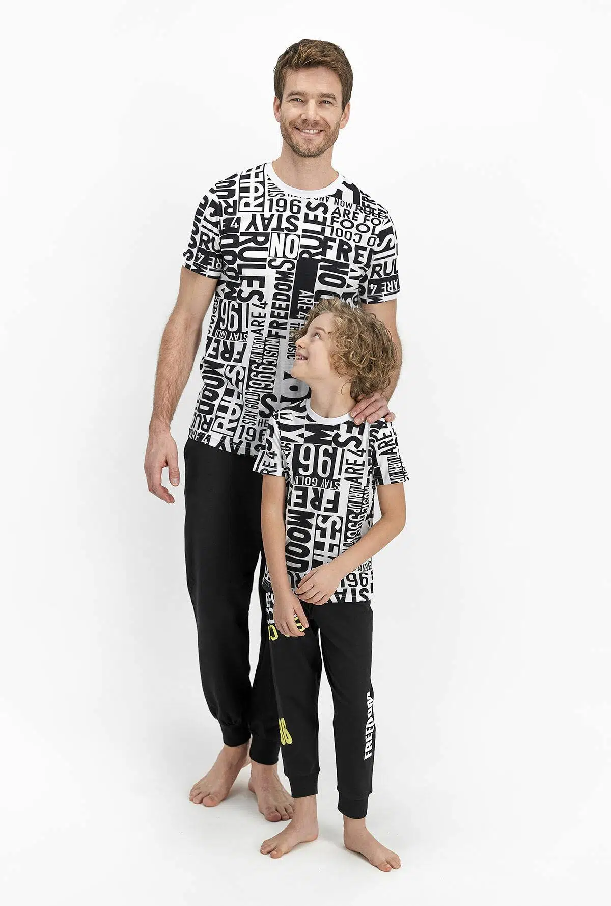 Roly Poly 2371 2-8 Yaş Freedom Erkek Kısa Kol Pijama Takımı - BEYAZ