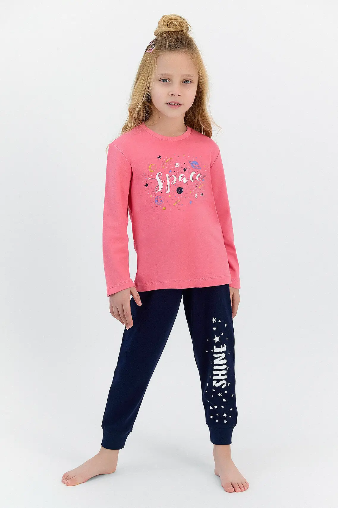 Roly Poly 2565 Space Kız Çocuk Pijama Takımı - PEMBE