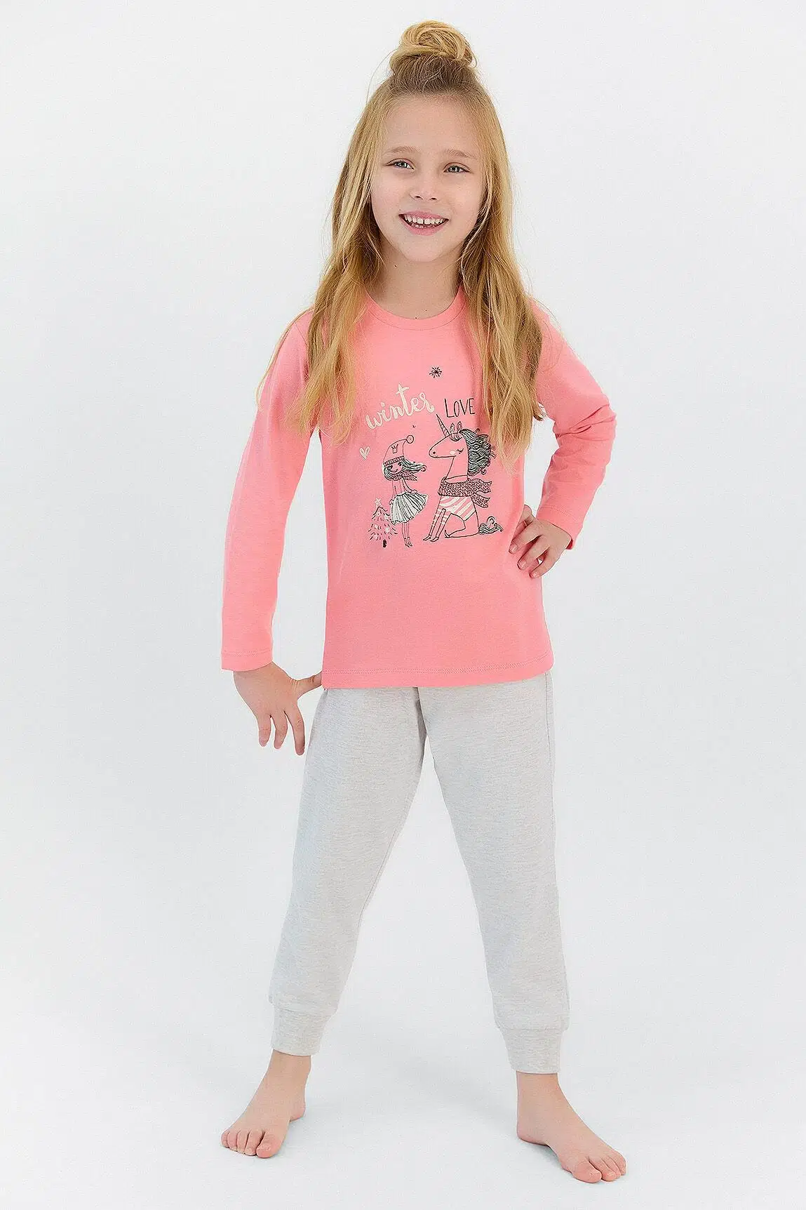 Roly Poly 2569 Garson Winter Love Kız Çocuk Uzun Kol Pijama Takımı - SOMON