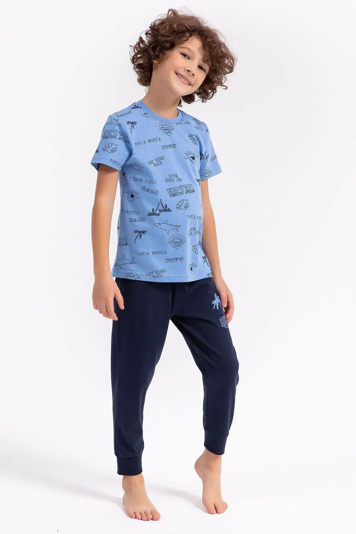 Roly Poly 2708 Surf Rider Erkek Çocuk Pijama Takımı - İNDİGO