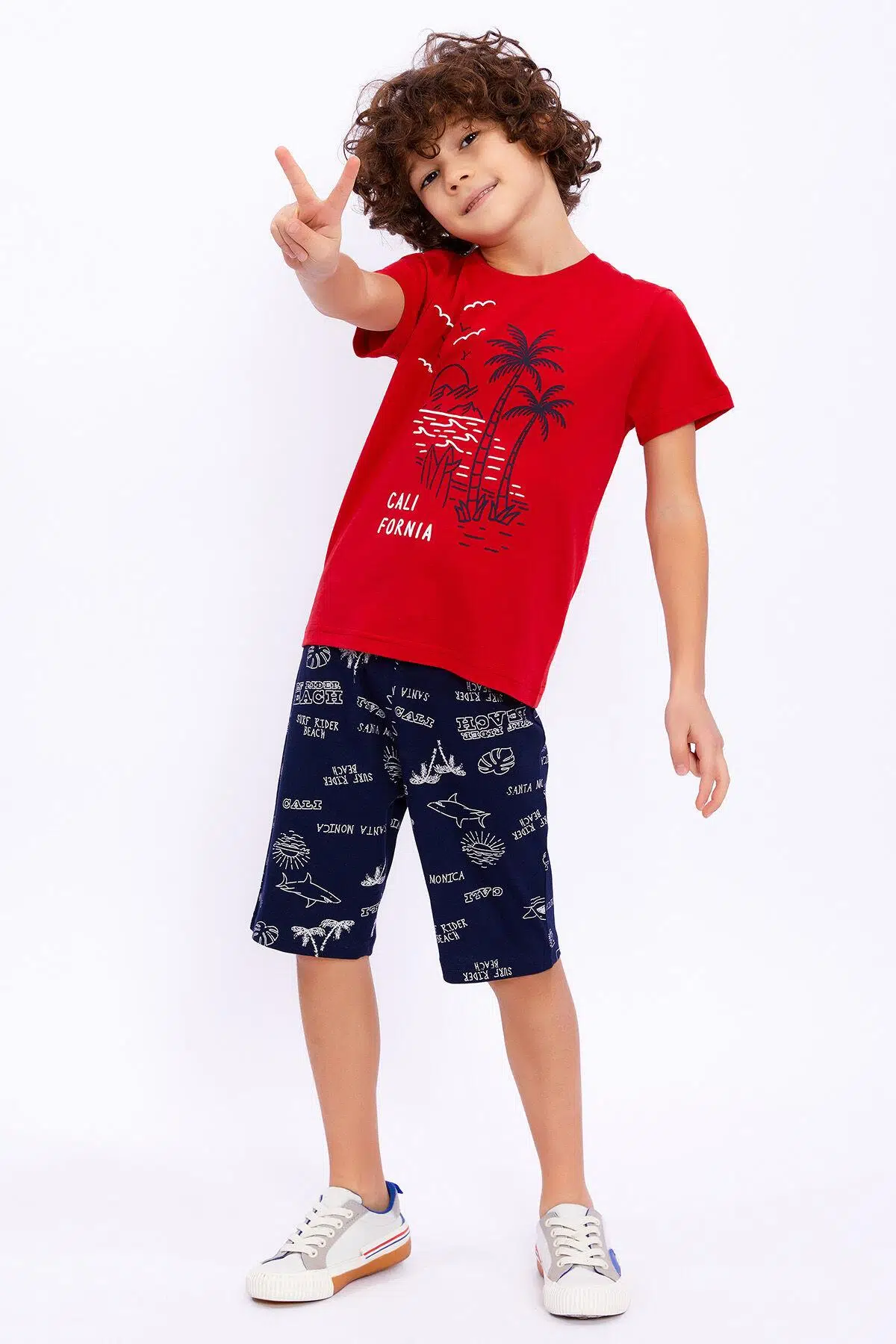 Roly Poly 2709 California Kırmızı Erkek Çocuk Bermuda Takım - KIRMIZI