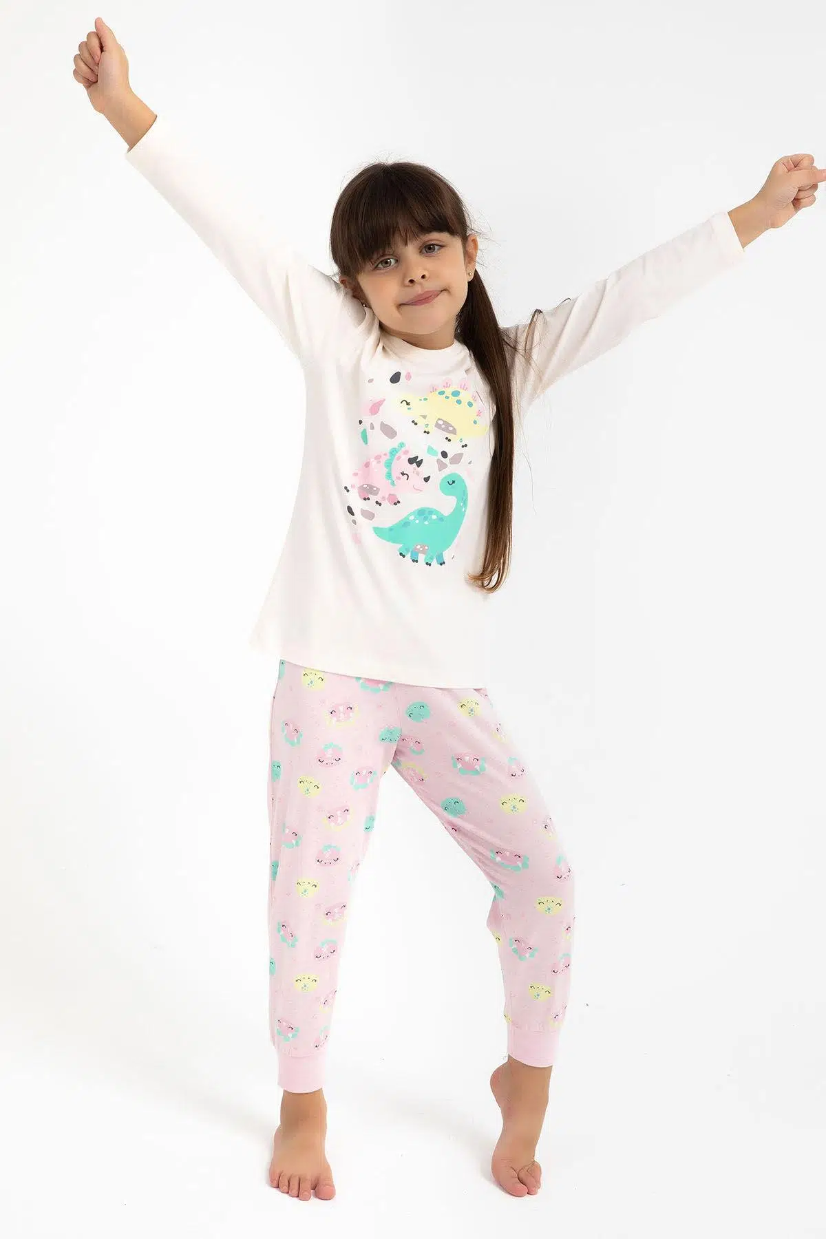 Roly Poly 2793 Cute Animals Vanilya Kız Çocuk Pijama Takımı - VANİLYA