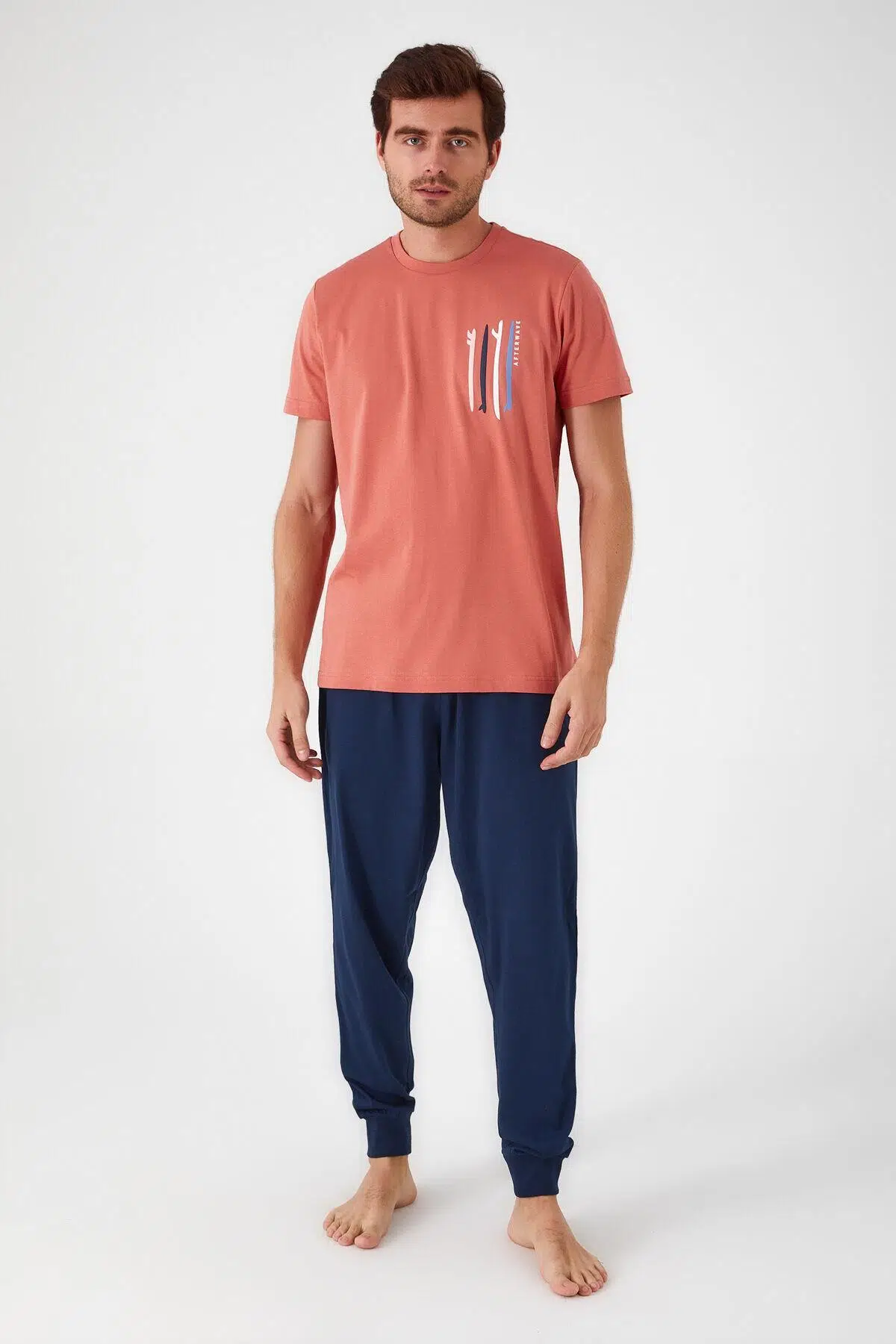 Roly Poly 3019 Afterwave Erkek Kısa Kol Pijama Takım - YEŞİL