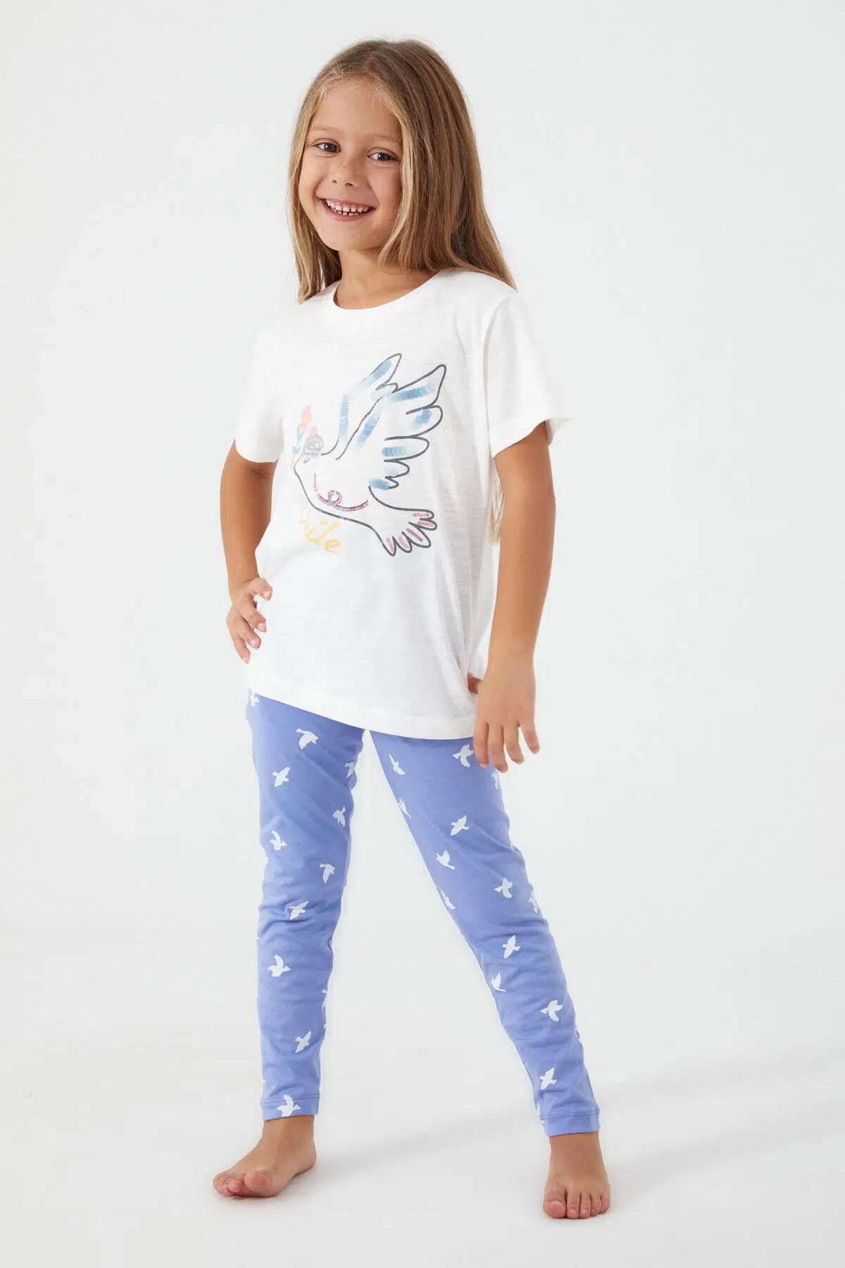 Roly Poly 3075 Bird Smile Kız Çocuk Tayt Takım - SOMON